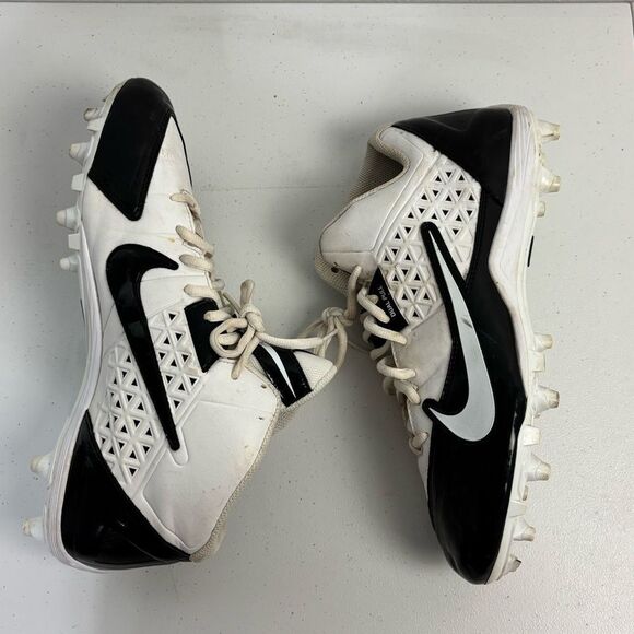 Nike Alpha Strike 3/4 Dual Pull Football Cleats Black & White Performance Sports - Picture 6 of 11